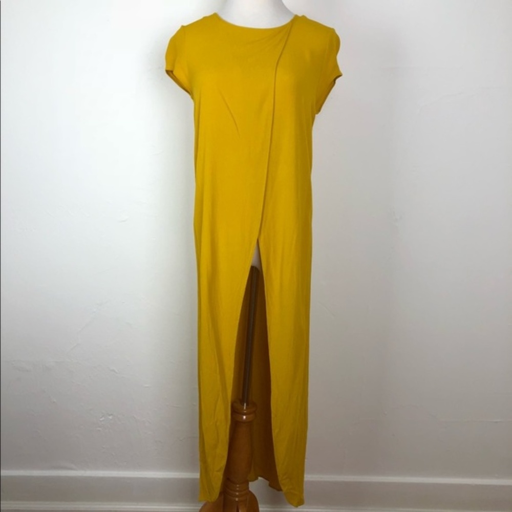 Zara Trafaluc Yellow-Gold Shirt Dress Tunic